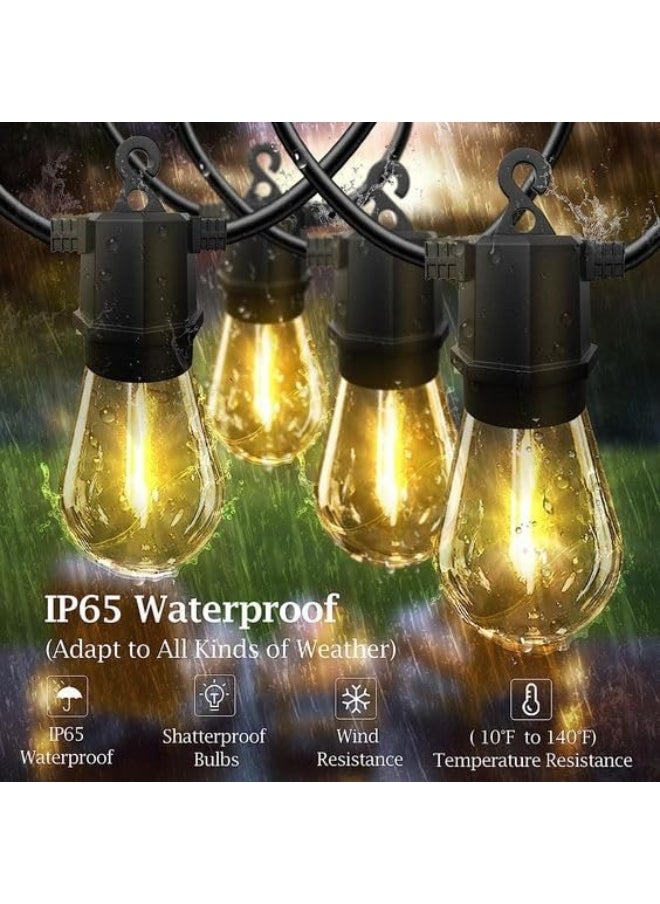 Generic Waterproof LED Outdoor String Lights, 4W Vintage Edison Bulbs, 40LED bulbs (20M), Warm White, Hanging, Commercial Grade Patio Lights, Create Cafe Ambience  - Image 2