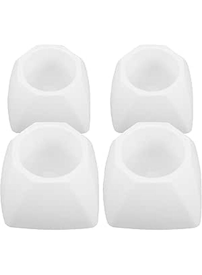 Octagonal Plastic Toilet Brush Holder Base Set Of 4 White Bathroom Accessories Storage Stand - Image 1