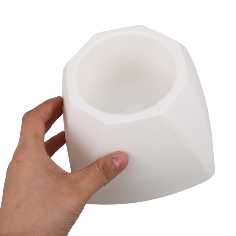 Octagonal Plastic Toilet Brush Holder Base Set Of 4 White Bathroom Accessories Storage Stand - Image 5