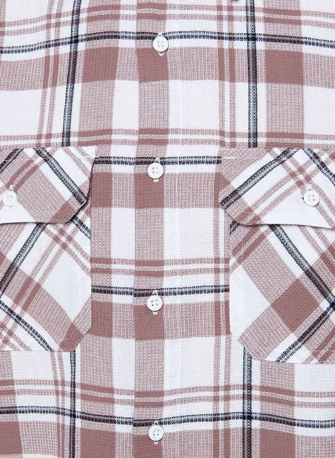 Lee Cooper Lee Cooper Men Regular Fit Collared Checked Long Sleeve Shirt