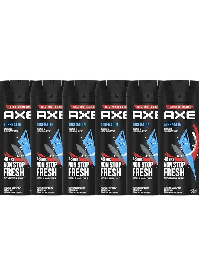أكس بخاخ AXE Adrenalin 48H Fresh للرجال، 6 × 150 مل - Image 1