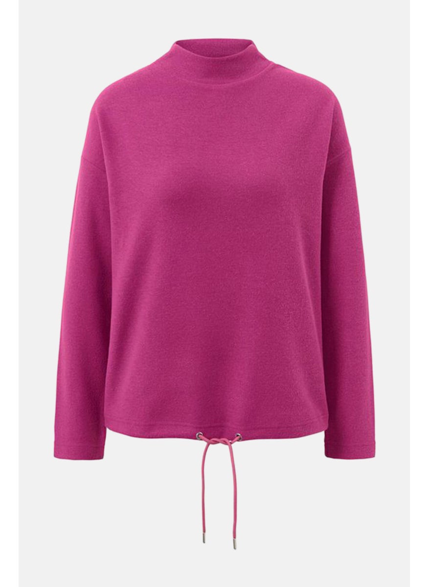 Tchibo Women Mock Neck Long Sleeve Knitted Sweatshirt, Purple  - Image 2