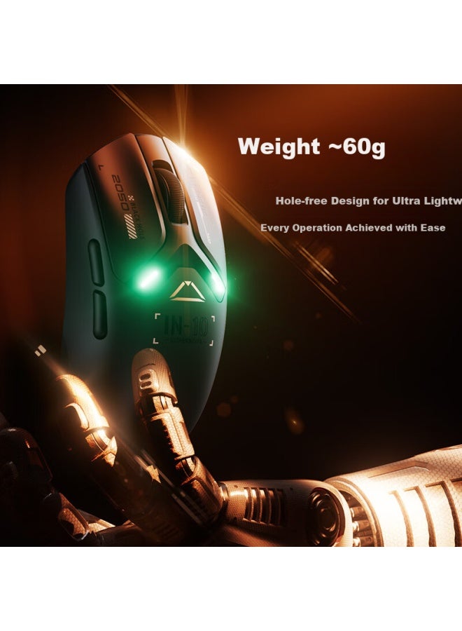 Inphic In10 Wireless Gaming Mouse Wired Bluetooth Three Modes Paw3395 E-Sports Lightweight 26,000 Dpi/8K Return Rate/100 Million Clicks Microswitches Night Black - Image 2