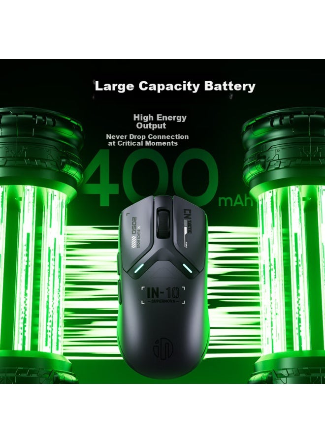 Inphic In10 Wireless Gaming Mouse Wired Bluetooth Three Modes Paw3395 E-Sports Lightweight 26,000 Dpi/8K Return Rate/100 Million Clicks Microswitches Night Black - Image 4