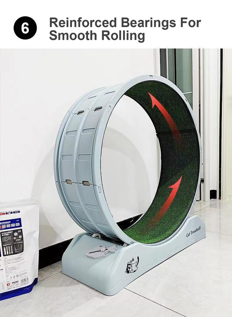كيدل عجلة جري محمولة وخفيفة الوزن للقطط من أجل اللياقة البدنية والصحة، عجلة جري قابلة للطي للقطط للاستخدام داخل المنزل تناسب معظم القطط - Image 2