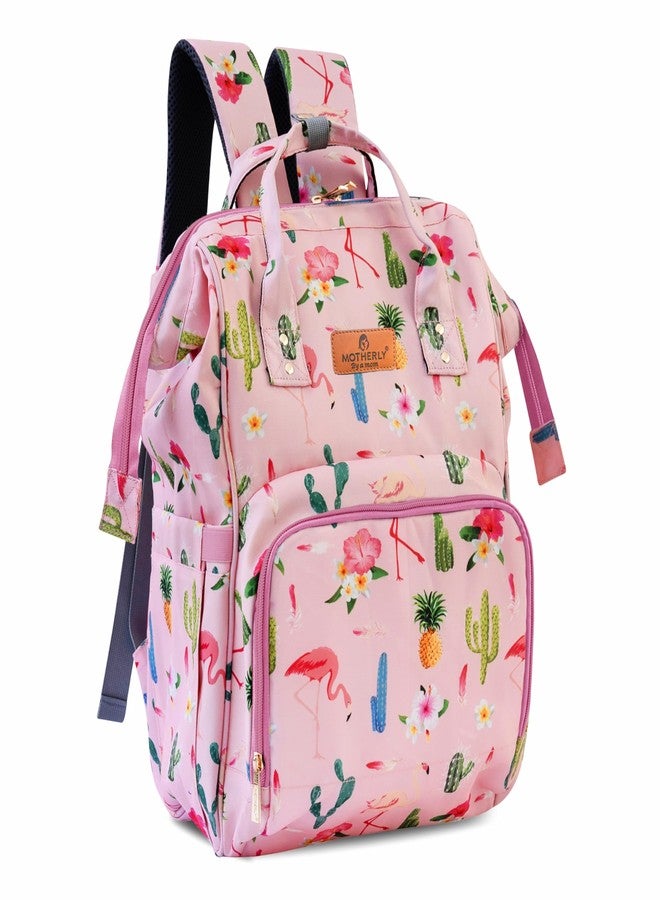 Motherly Elegant 24L Diaper Bag for Mothers for Travel, Maternity Bag for Newborn Baby, Mothers Travelling Bag, Multipocket Water Resistant Baby Bag, Hospital Bag for Moms with Warranty (Cactus Pink) - Image 1