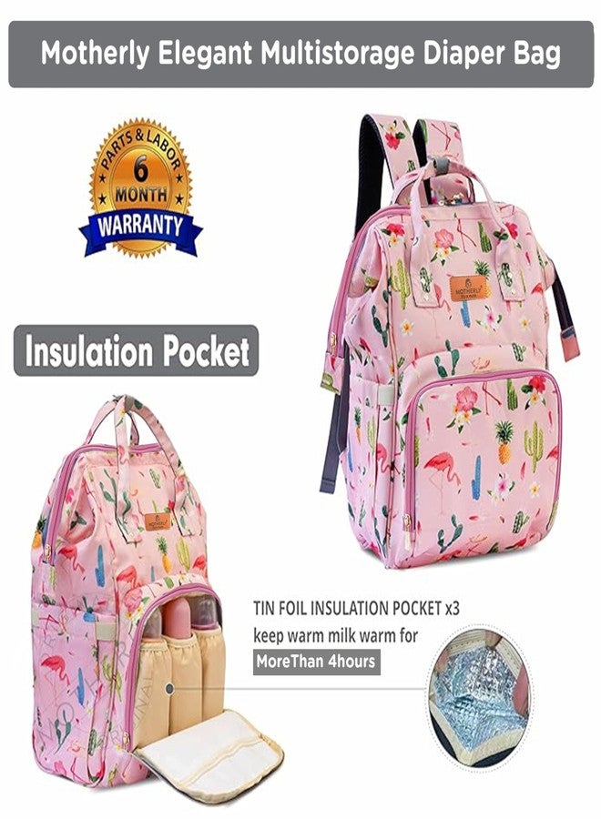 Motherly Elegant 24L Diaper Bag for Mothers for Travel, Maternity Bag for Newborn Baby, Mothers Travelling Bag, Multipocket Water Resistant Baby Bag, Hospital Bag for Moms with Warranty (Cactus Pink) - Image 2