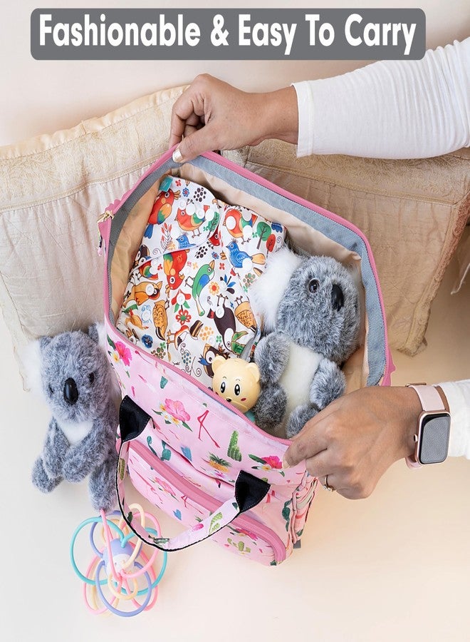 Motherly Elegant 24L Diaper Bag for Mothers for Travel, Maternity Bag for Newborn Baby, Mothers Travelling Bag, Multipocket Water Resistant Baby Bag, Hospital Bag for Moms with Warranty (Cactus Pink) - Image 3