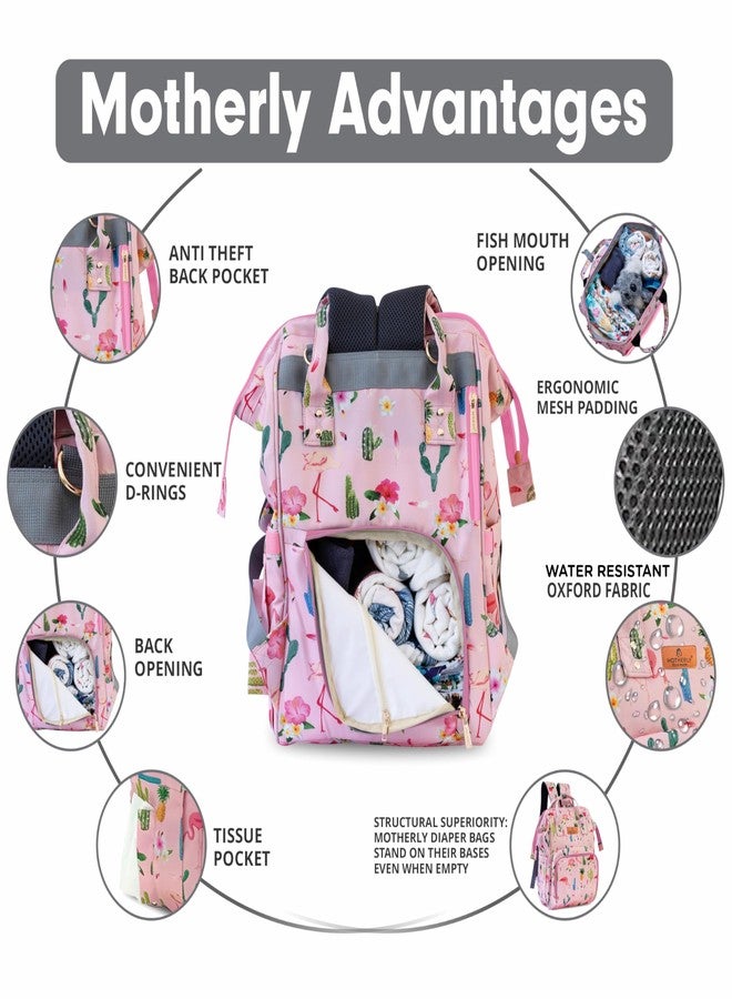 Motherly Elegant 24L Diaper Bag for Mothers for Travel, Maternity Bag for Newborn Baby, Mothers Travelling Bag, Multipocket Water Resistant Baby Bag, Hospital Bag for Moms with Warranty (Cactus Pink) - Image 4