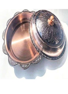 eBasket Tray and service for huge banquets A tray with an Arabic copper lid that serves kabsa, mandi, pigeons, bananas, and all kinds of hot dishes. 40 cm. Imported, high quality.. A distinctive heavy material on your table at any time.  - Image 3