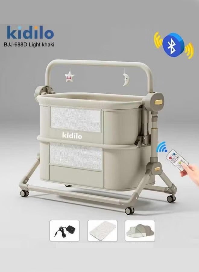 كيديليو سرير أطفال جانبي، سرير أطفال قابل للطي محمول 4 في 1 - Image 1