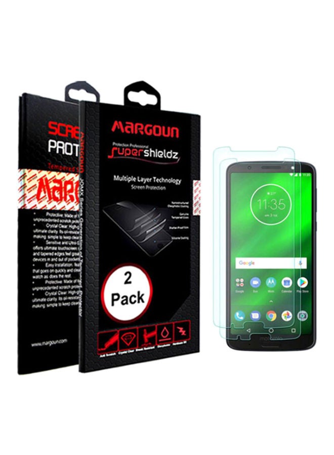 NIBEMINENT Pack Of 2 Screen Protector For Motorola Moto G6 Plus Blue