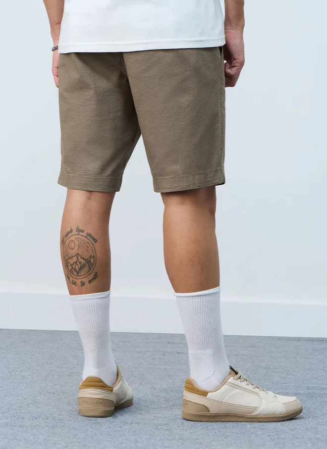 The Souled Store The Souled Store Men Regular Fit Solid Green Chino Shorts