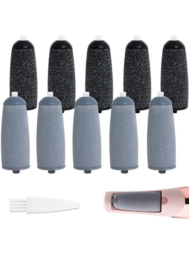 Piwerod 10 Pack Replacement Roller Refills Compatible with Finishing Touch Flawless Pedi Electric Tool File Include a Cleaning Brush (5 Coarse & 5 Fine Rollers) - Image 1