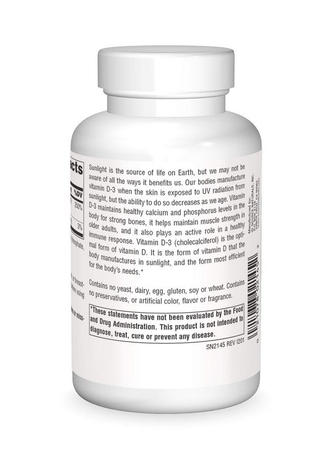 Source Naturals Vitamin D3 2000 Iu Supports Bone & Immune Health 200 Capsules - Image 3