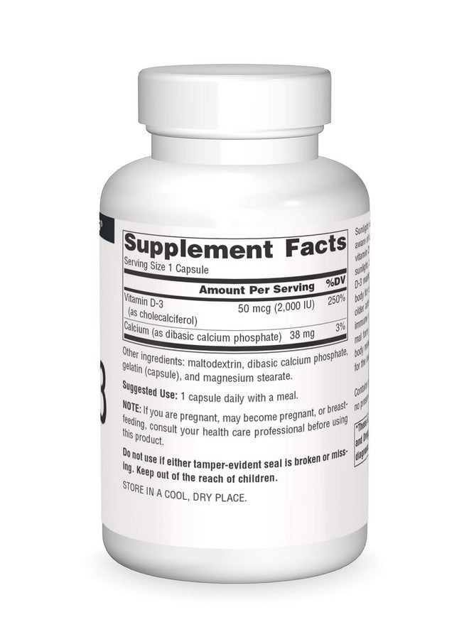 Source Naturals Vitamin D3 2000 Iu Supports Bone & Immune Health 200 Capsules - Image 4