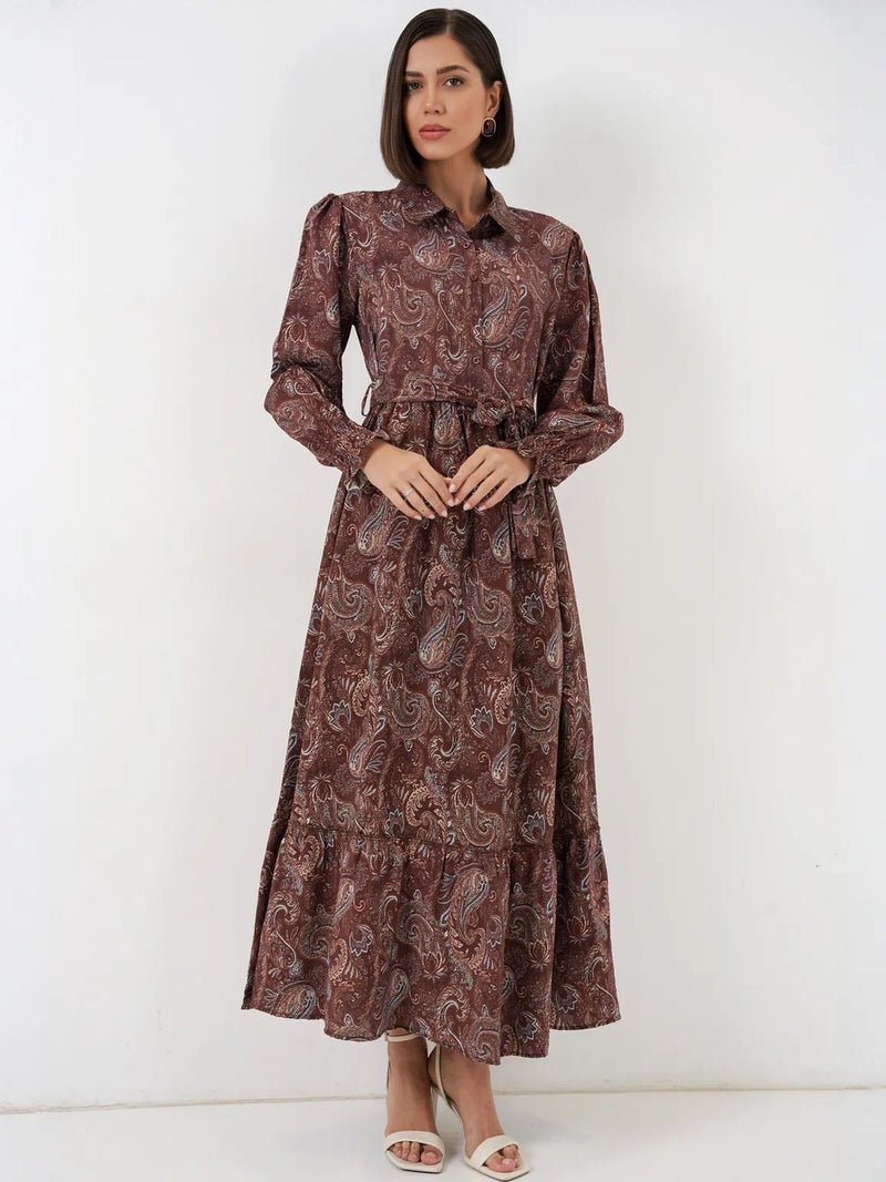 BIG DART BDART Paisley Belted Midi Shirt Dress - Image 1