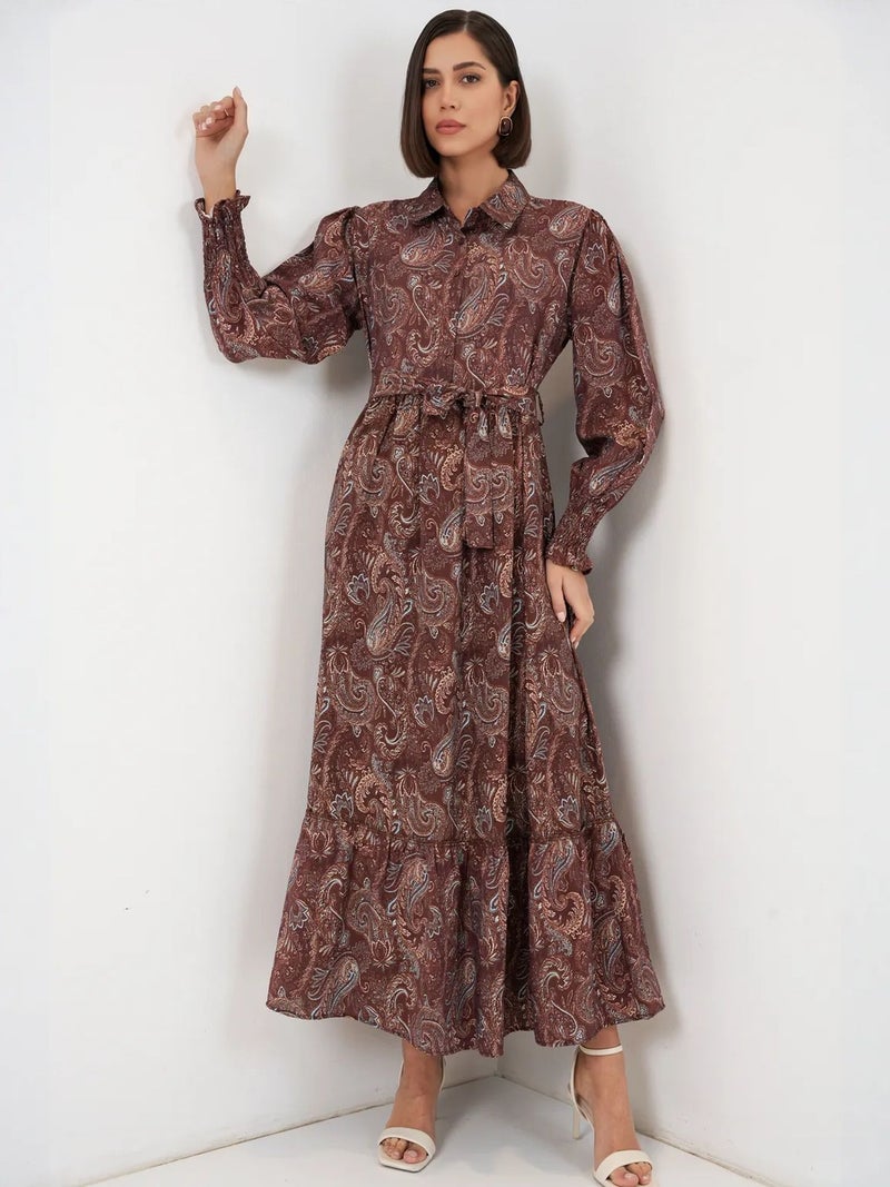 BIG DART BDART Paisley Belted Midi Shirt Dress - Image 3