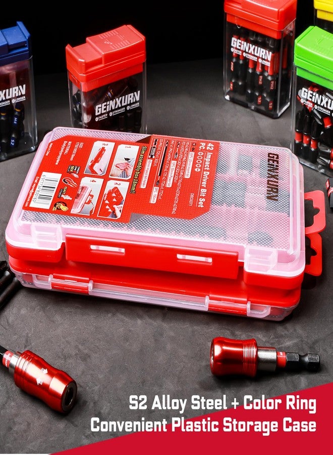 Geinxurn 42pieces Impact Screwdriver Bits Set, Magnetic S2 Steel Multi Insert Power Bits Tips with Impact Bit Holder with Storage Box（PH/TORX/SQ/PZ/HEX/SL） - Image 5