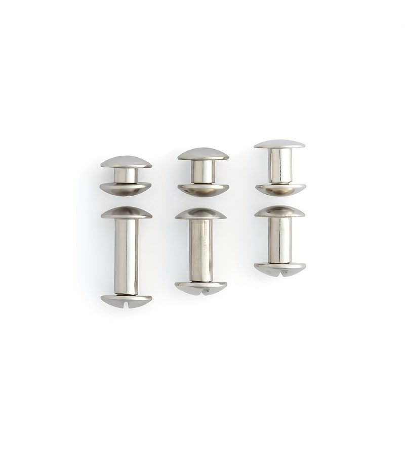 10 Pcs Golden Iron Chicago Screws 11x9 Mm 6 Sizes For Diy Crafts Bookbinding - Image 3