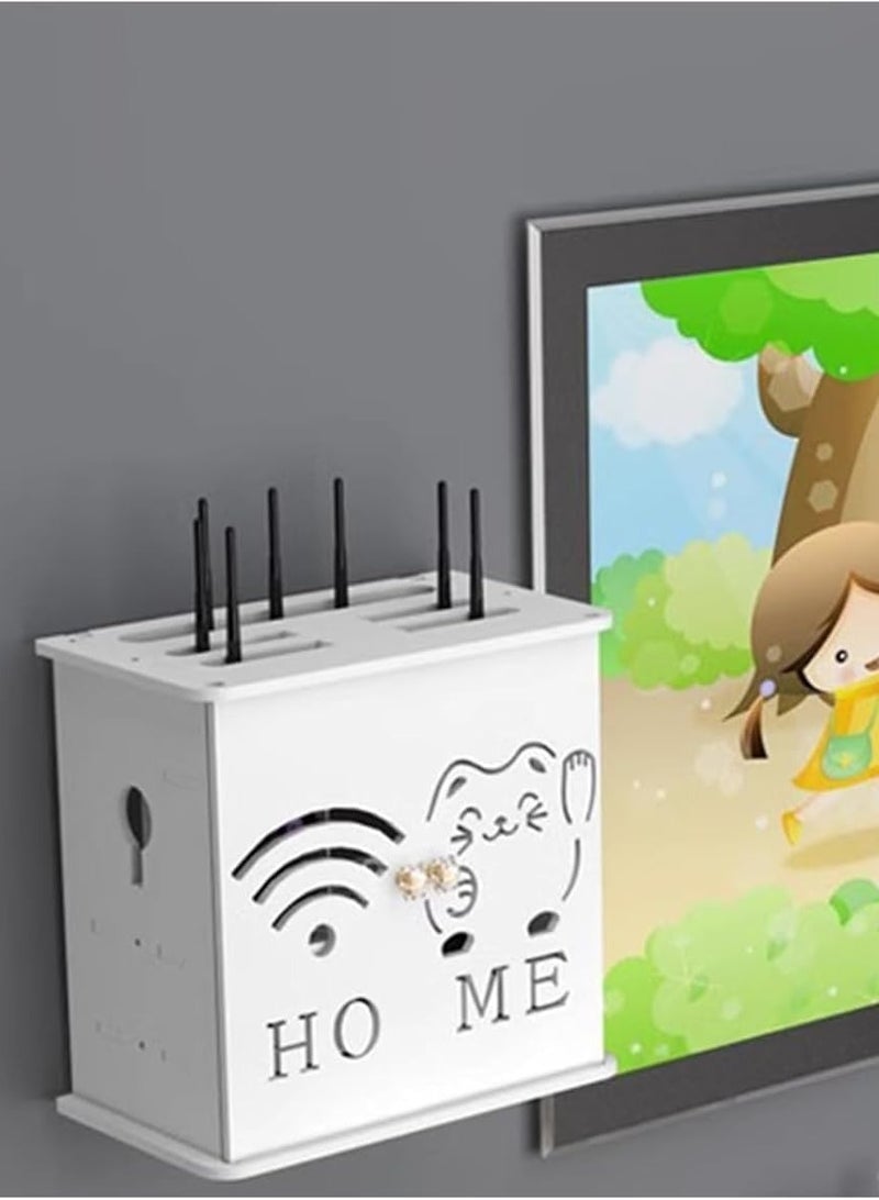 TPGP Router Storage Box – Four-Layer Wall Mount WiFi Router Shelf with Cable Organizer and Concealment - Image 4
