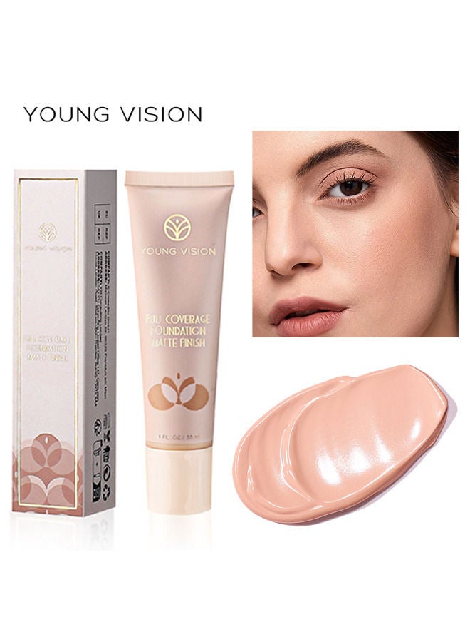 يونج فيجن التغطية الكاملة لمؤسسة الملابس الطويلة ، زخرفة التنظيف ، مكياج الأساس السائل غير المقاوم للماء - Image 1