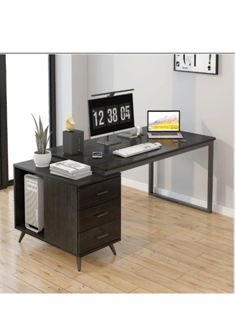 Modern Computer Desk with 3 Spacious Storage Drawers – Sleek Workstation Table for Home Office Sturdy Writing Desk with Ample Workspace and Organizational Drawers 120x60x75 cm