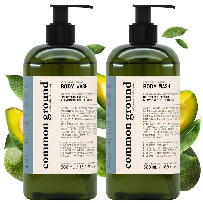 COMMON GROUND All Natural Body Wash  Paraben  Cruelty Free Organic Vegan PlantBased Botanical Scent  Avocado Oil Extracts  All Skin Types Men  Women Sensitive
