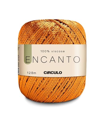 CÃRCULO CIRCULO Encanto Yarn 100 Viscose Luxury Shine Light Worsted Weight Yarn 140 yds 352 oz Color 4131 Dark Cheddar - Image 1