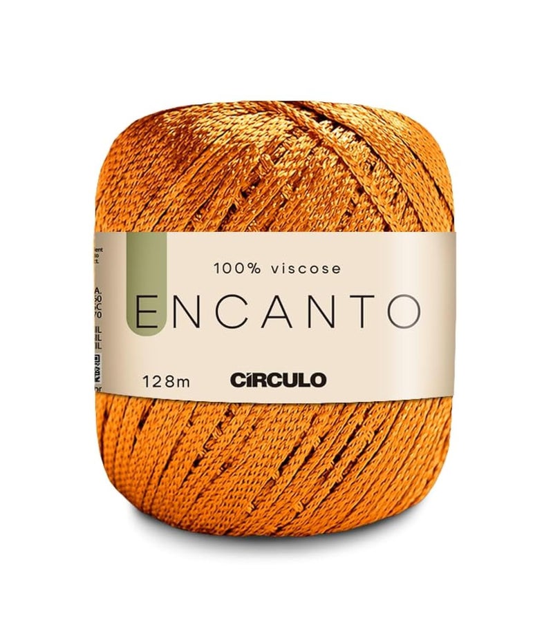 CÃRCULO CIRCULO Encanto Yarn 100 Viscose Luxury Shine Light Worsted Weight Yarn 140 yds 352 oz Color 4131 Dark Cheddar - Image 3