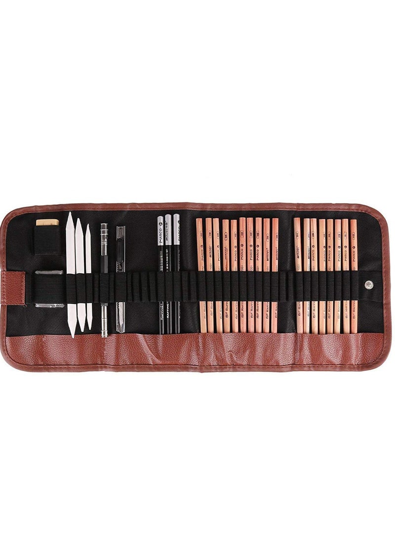 رسم قلم رصاص مجموعة 18 قلم رصاص رسم مجموعة الفحم - Image 1