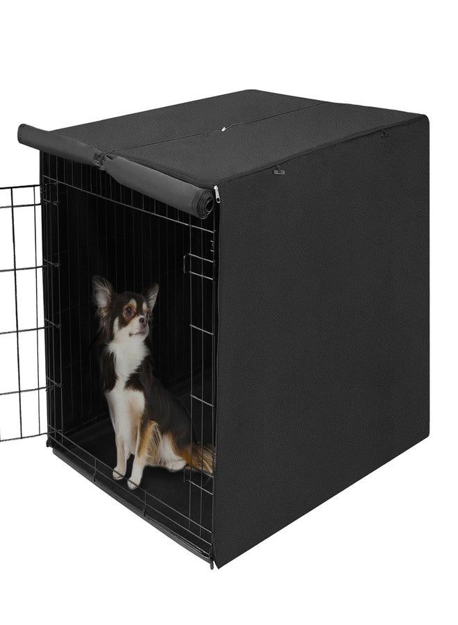 Deblue Durable Medium Dog Crate Cover, Windproof Dog Kennel Covers Fit 30 inch Wire Crate Cover Black - (30 inches, Black) - Image 1