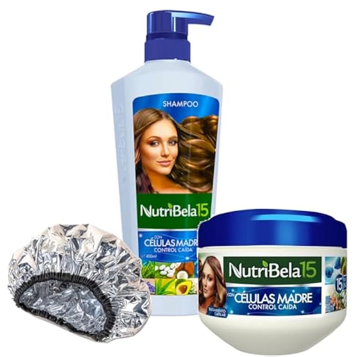 Kit (Shampoo + Treatment + Aluminum Cap) Stem Cells | Set Celulas Madres Control Nutribela15 Colombia (Champu + Tratamiento + Gorro de Aluminio) (13.5oz + 10.1oz) - Image 1
