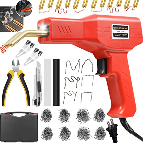 Ghguole 150W Upgraded Plastic Welder Kit,1000PCS Hot Stapler Welding Machine Car Bumper Repair Kit,2 in 1 Plastic Welder Soldering Gun with Weld Rods,6 Types Staples for Bumper/Kayak/Plastic Product Repairs - Image 1