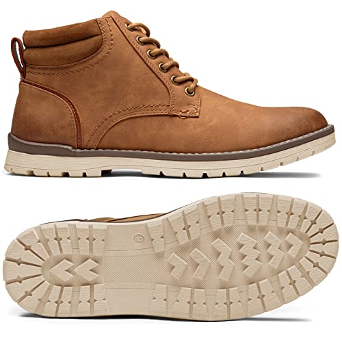 Vostey Men's Boots Winter Hiking Boots Water-Resistant Casual Chukka Boots for Men (BMY673 Yellow Brown Size 11) - Image 2