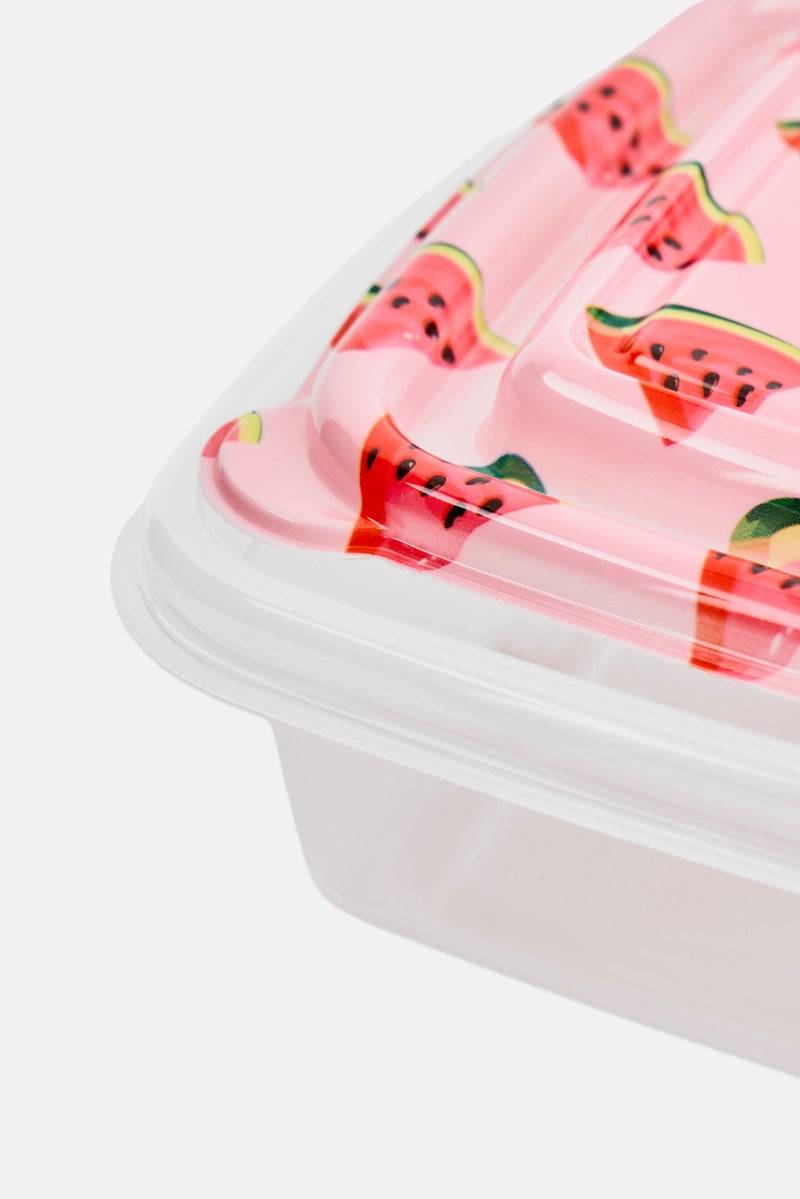 COOK WITH COLOR 24 Pcs Rectangular Plastic Watermelon Print Food Storage Containers, Multicolor - Image 3
