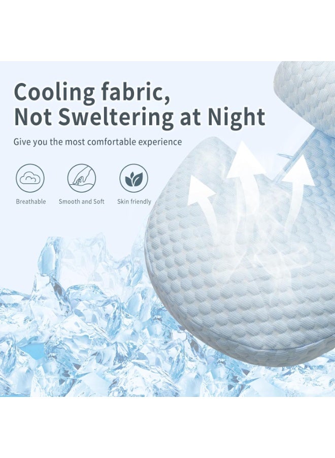 Pregnancy Pillow for Sleeping, Maternity Pillow for Pregnant Women, Cooling Pregnancy Pillow, Pregnancy Wedge Support for Back, Belly, Portable and Adjustable Body Pillow for Side Sleeper, Blue - Image 3