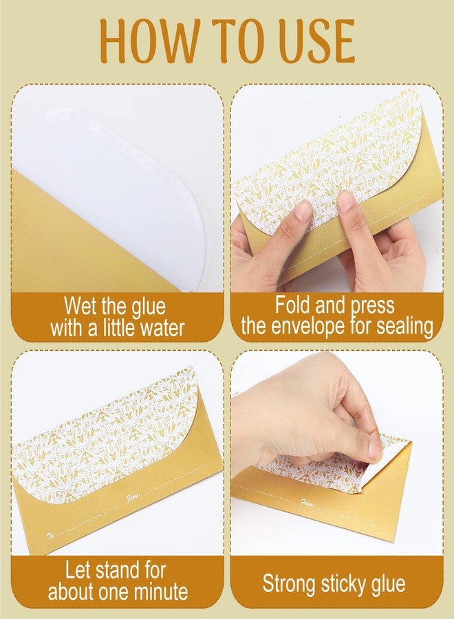 Jetec 200 Pack Money Envelopes for Cash Gifts, Paper Greetings Money Holder Gift Envelope for Cash Gold Money Envelopes for Budgeting and Saving, Graduation, Birthday Supplies, 6.7 x 3 Inch - Image 3
