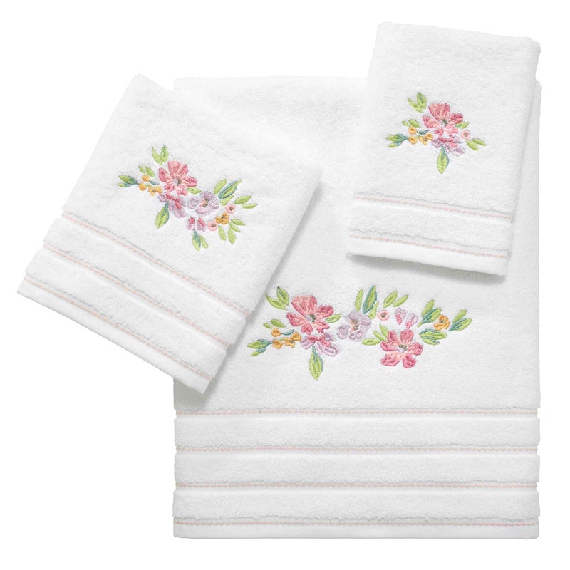 Izod - Fingertip Towels, 100% Soft & Absorbent Cotton Towel, Floral Home Decor, Set of 2 (Catalina) - Image 2