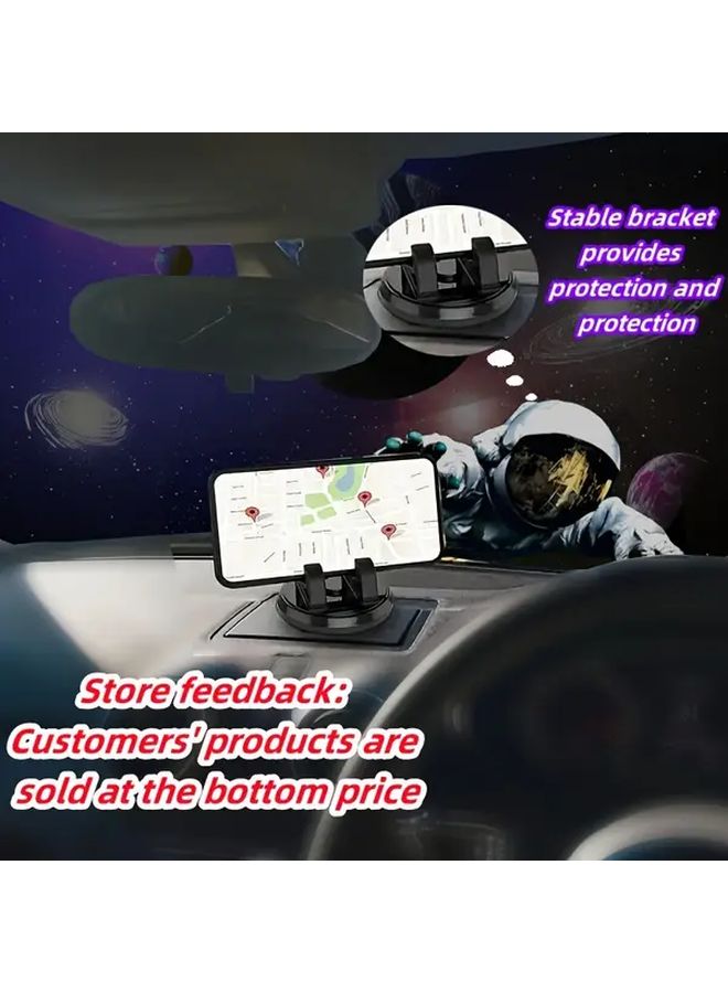 Universal Car Phone Mount Black 360 Rotatable Dashboard GPS Holder Non Slip ABS for Smartphones - Image 5