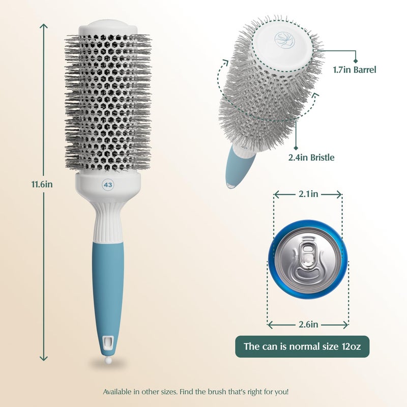 Osensia Medium Round Brushing Brush - Ceramic Hair Brush for a Smooth Salon Style Look - Professional Brushing Brush Ideal for All Hair Types - 43 mm - Image 2