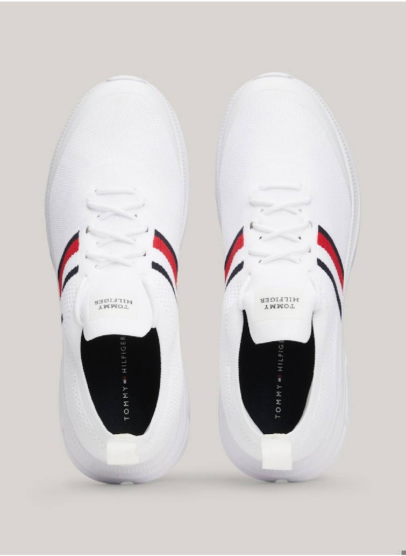 TOMMY HILFIGER - Men's Th Modern Essential Cleat Runner Trainers -  Recycled polyester mix upper, White - Image 1