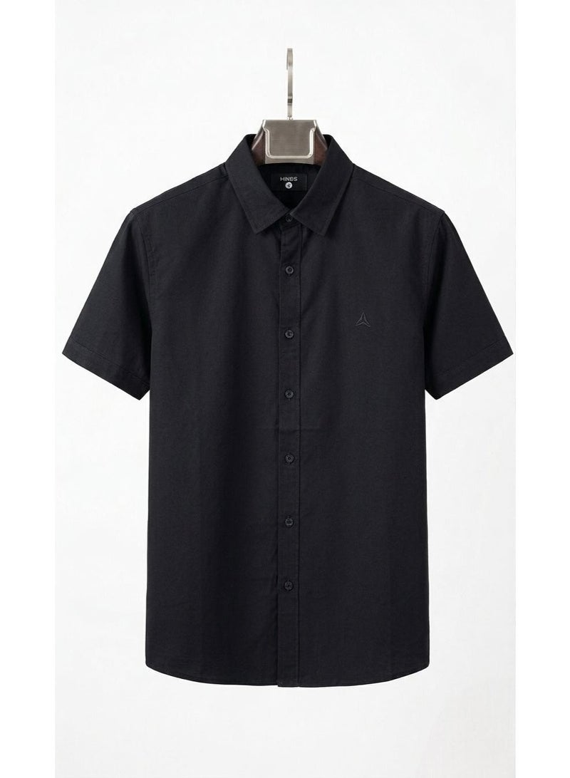 Hikes Men’s Premium Cotton Shirt , Soft Breathable Fabric, Modern Fit Short Sleeve Casual & Smart Wear - Image 5