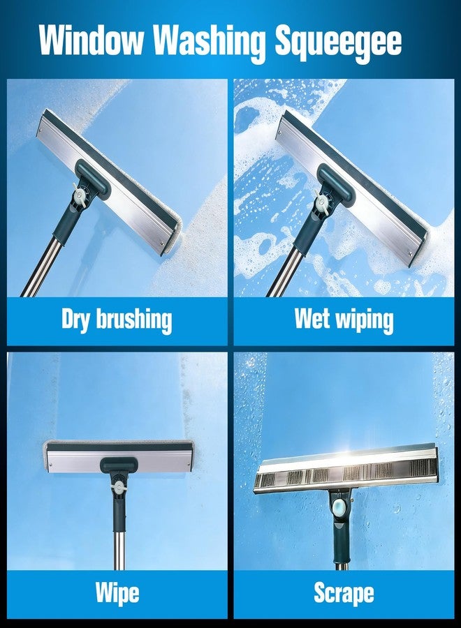 XANGNIER Window Cleaning Kit Tool with Storage Bucket,Window Washing Kit with Extension Pole,Professional Windows Washer Cleaner Squeegee Kits,Commercial&Household Use,Indoor&Outdoor High Windows - Image 3