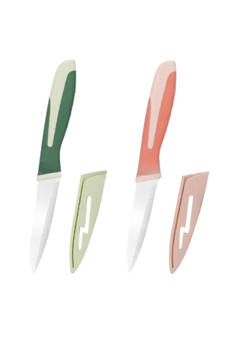 Liying 02Pcs Professional Chef Knife Food Fruit Paring Knife Kitchen Tool Utensil For Vegetable Fruit Carving Knife (multicolour)  - Image 1