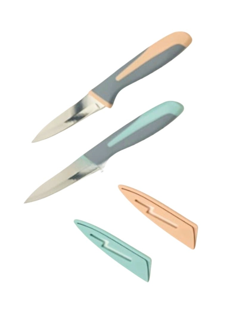 Liying 02Pcs Professional Chef Knife Food Fruit Paring Knife Kitchen Tool Utensil For Vegetable Fruit Carving Knife (multicolour)  - Image 4