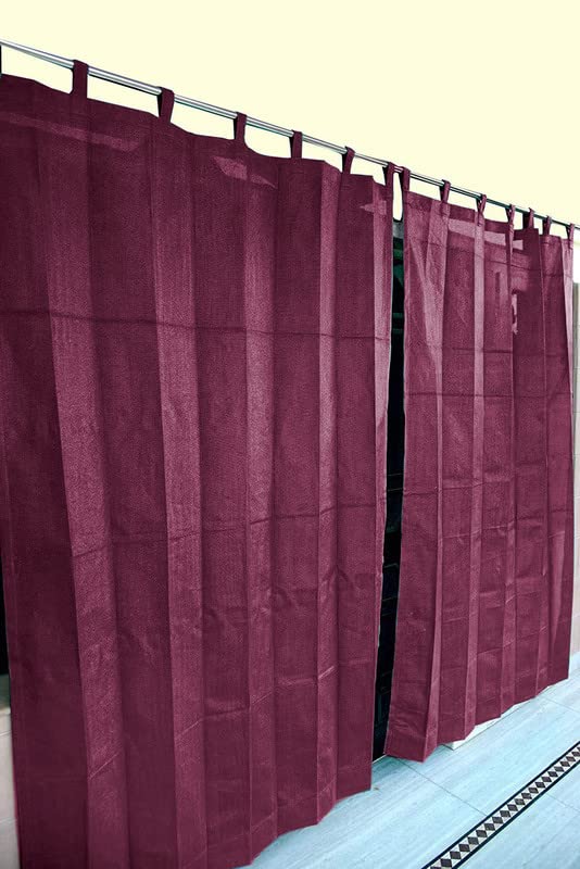 Duronet HDPE Fabric Solid Sun Blockage 9095 Heat Uv Protection Loop Outdoor Indoor Use Curtains Burgundy 45X45 Feet Pack of 2  - Image 3