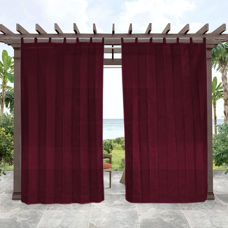 Duronet HDPE Fabric Solid Sun Blockage 9095 Heat Uv Protection Loop Outdoor Indoor Use Curtains Burgundy 45X45 Feet Pack of 2  - Image 1