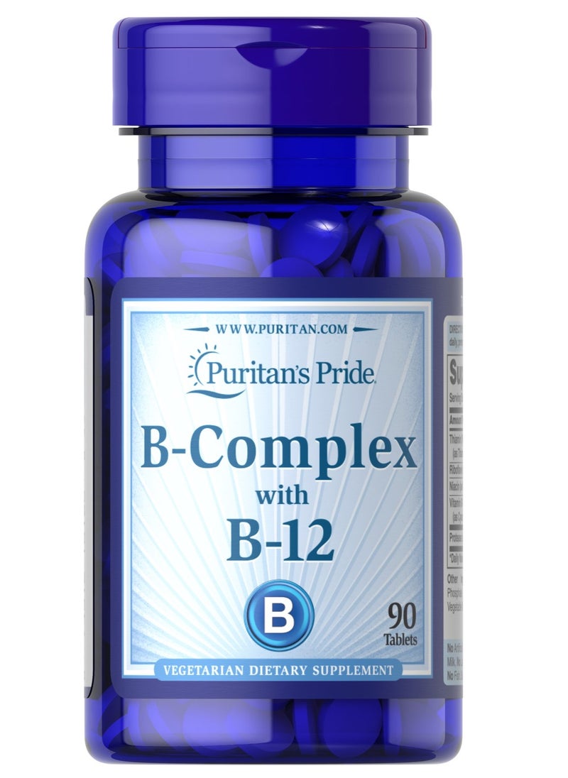Puritan's Pride - Vitamin B-Complex And Vitamin B-12 90 Tablets - Image 1