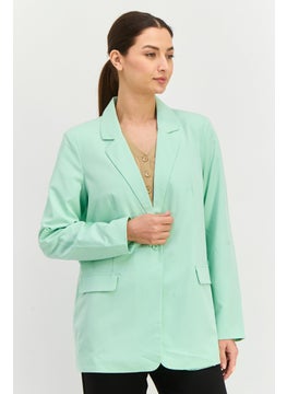 VERO MODA Women Regular Fit Solid Blazer, Mist Green  - Image 1